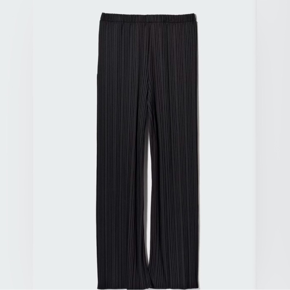 Plisse Pleated Wide Leg Pants